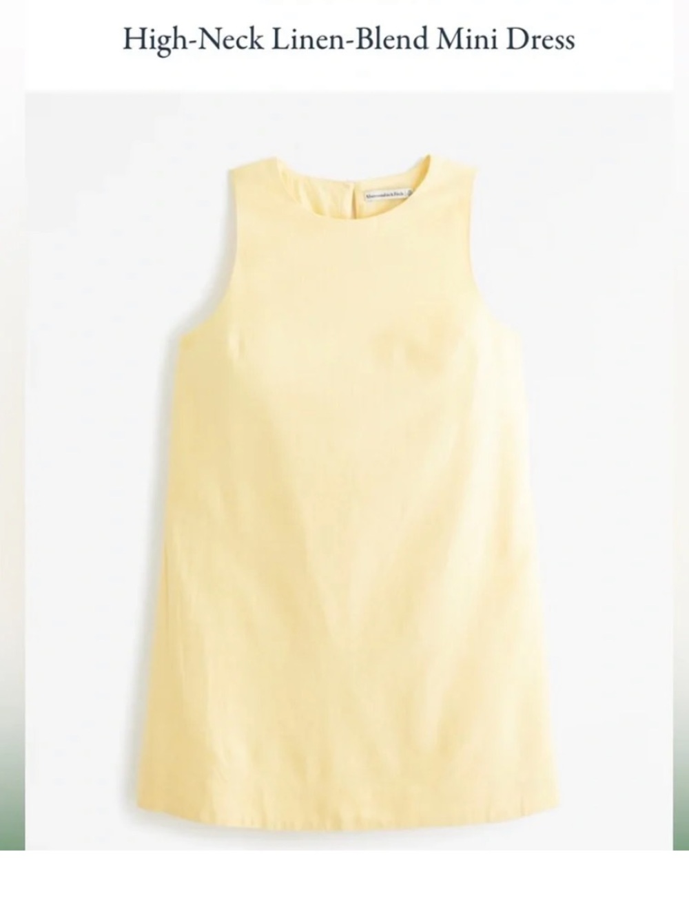 Abercrombie & Fitch Butter Yellow Sleeveless Mini Linen Dress